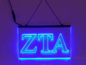 Zeta Tau Alpha LED Sign Greek Letter Sorority Light