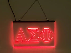 Alpha Sigma Phi LED Sign Greek Letter Fraternity Light