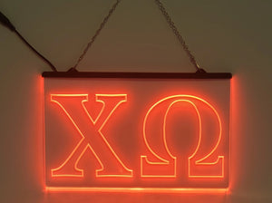 Chi Omega LED Sign Greek Letter Sorority Light