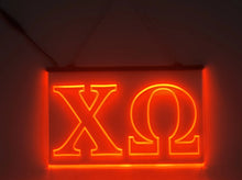 Load image into Gallery viewer, Chi Omega LED Sign Greek Letter Sorority Light