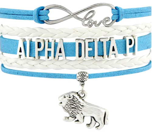 Alpha Delta Pi Bracelet - Multi Layer Leather - Infinite Love Sorority