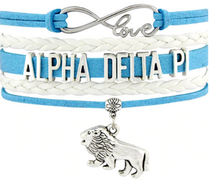 Alpha Delta Pi Bracelet - Multi Layer Leather - Infinite Love Sorority
