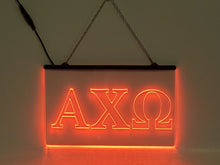 Load image into Gallery viewer, Alpha Chi Omega LED Sign Greek Letter Sorority Light