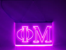 Load image into Gallery viewer, Phi Mu LED Sign Greek Letter Sorority Light