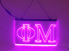 Load image into Gallery viewer, Phi Mu LED Sign Greek Letter Sorority Light
