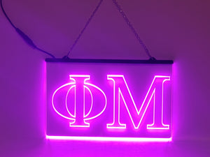 Phi Mu LED Sign Greek Letter Sorority Light