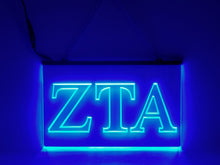 Load image into Gallery viewer, Zeta Tau Alpha LED Sign Greek Letter Sorority Light
