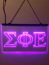 Load image into Gallery viewer, Sigma Phi Epsilon LED Sign Greek Letter Fraternity Light