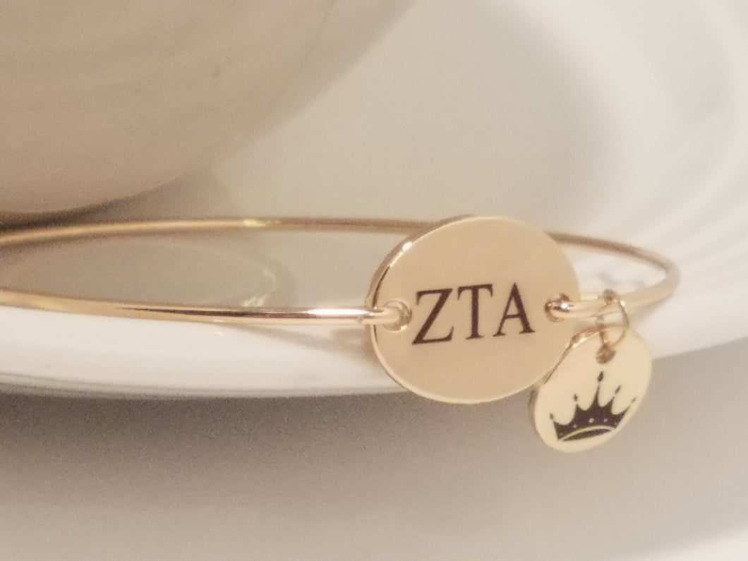 Zeta Tau Alpha Bangle Bracelet Charm Sorority
