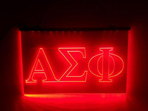 Alpha Sigma Phi LED Sign Greek Letter Fraternity Light